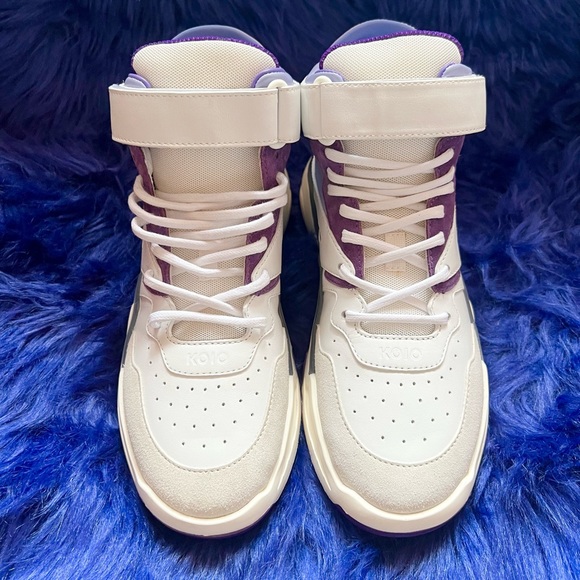 New! KOIO Aerobics Pearl Retro Colorblock High Top Platform Sneakers - Picture 7 of 16